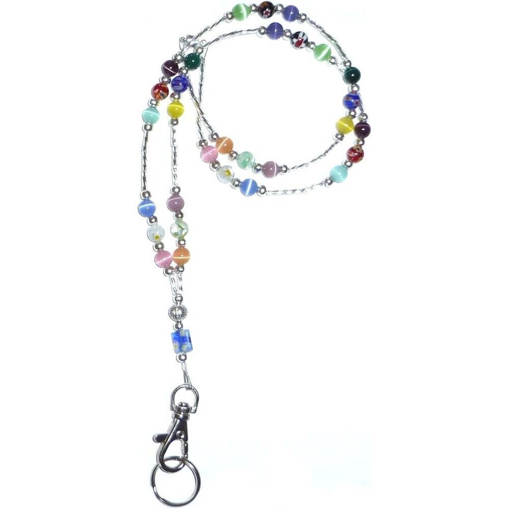 Elegant 34-Inch Beaded Breakaway Lanyard for ID Badges & Keys - Handmade USA